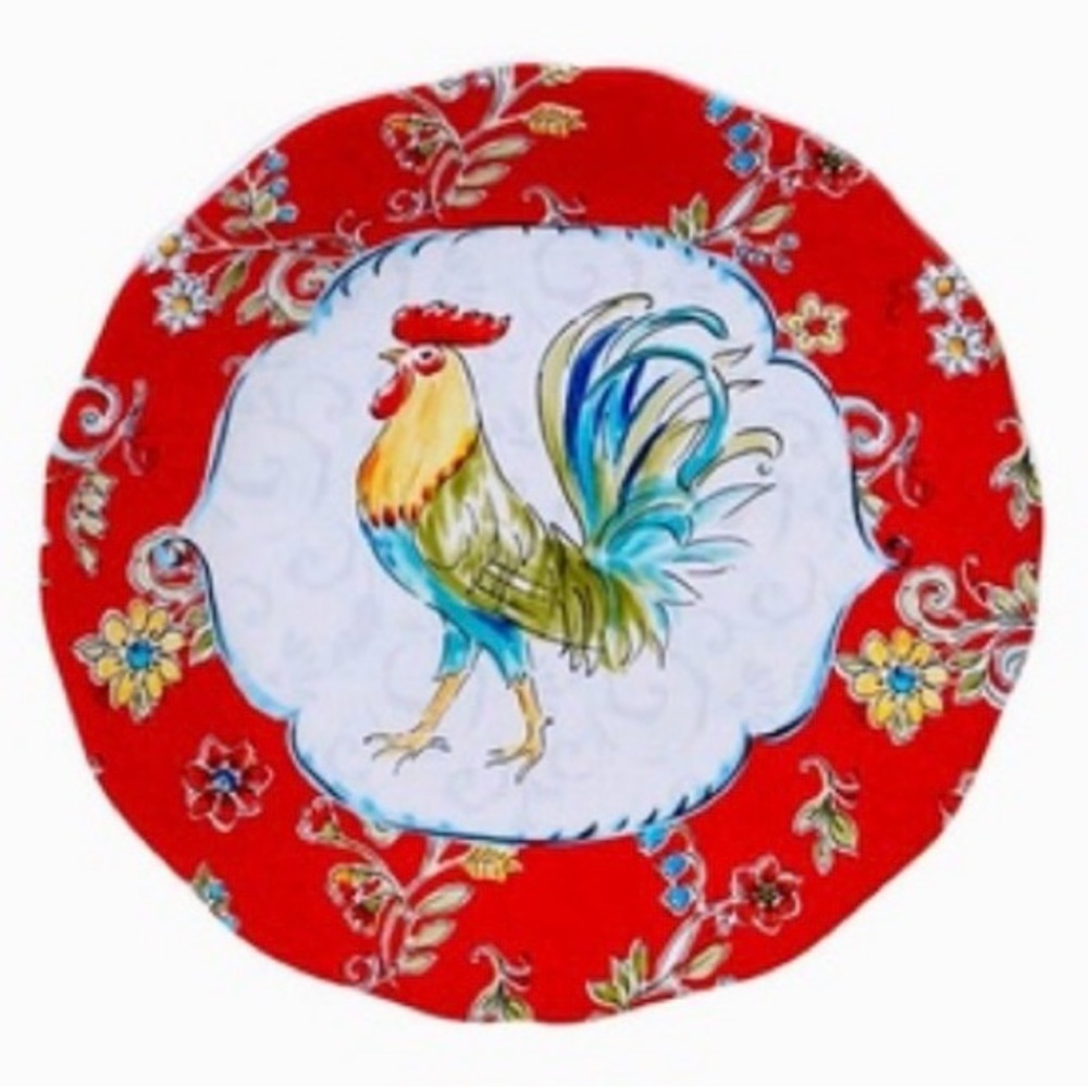 Rooster Plate-Red - Picture 3 of 3